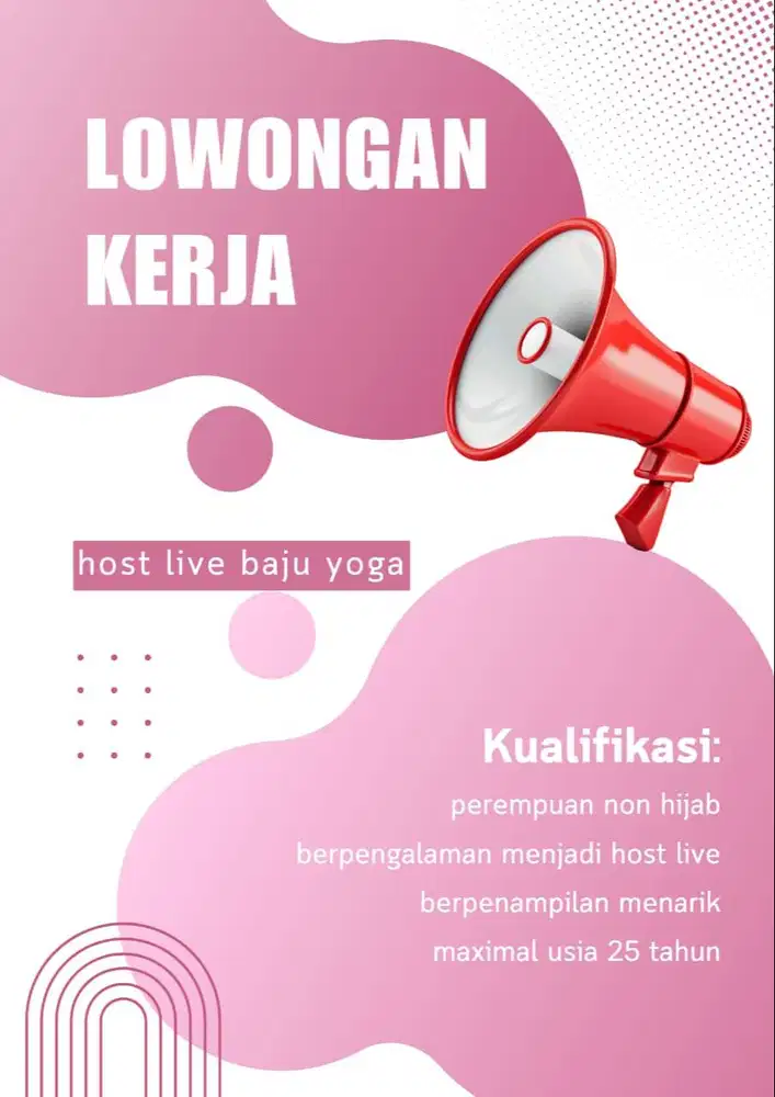 lowongan kerja host live baju yoga