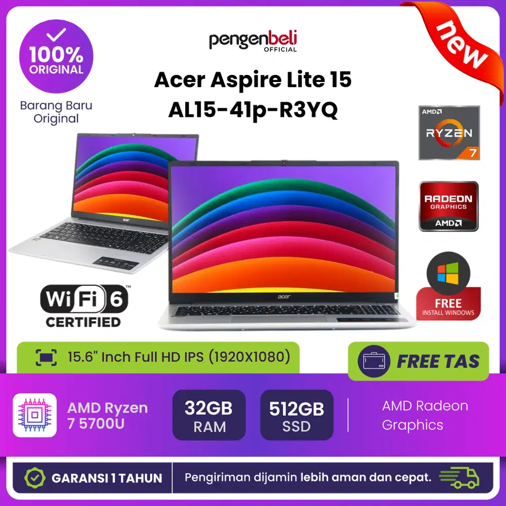 Multitasking Lancar - Laptop Acer Aspire Lite 15 AL15-41p-R3YQ