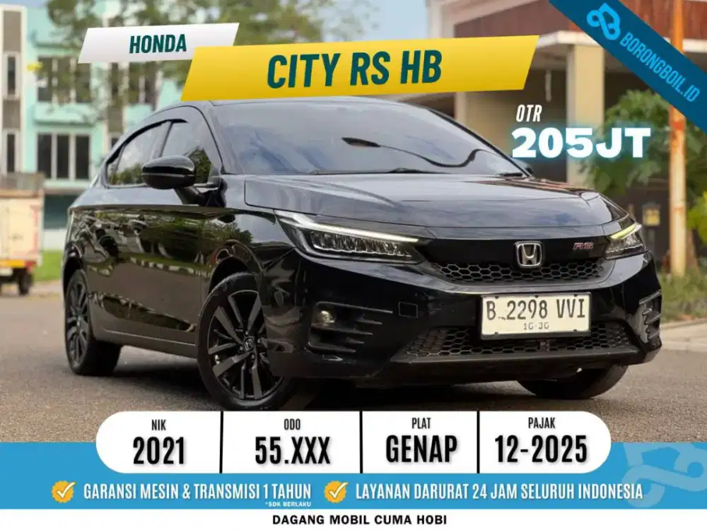 Honda City RS HB AT 2021 Hitam Metalik TERMURAH