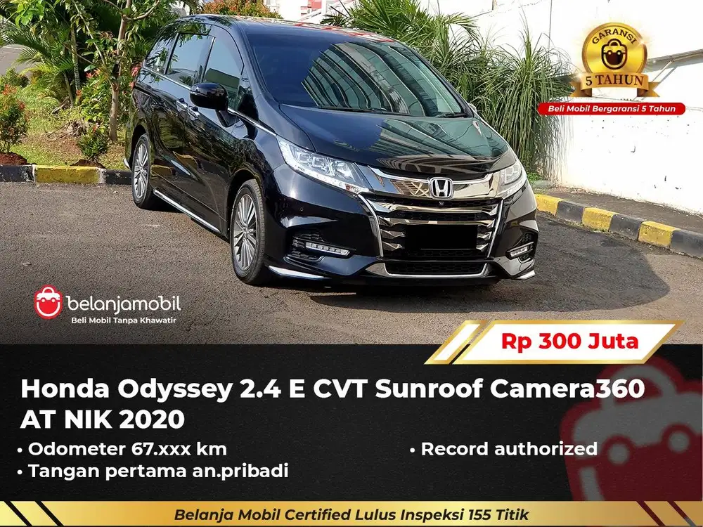 [ GARANSI 5TH ] Honda Odyssey 2.4 E CVT Sunroof Camera360 AT 2020/2021