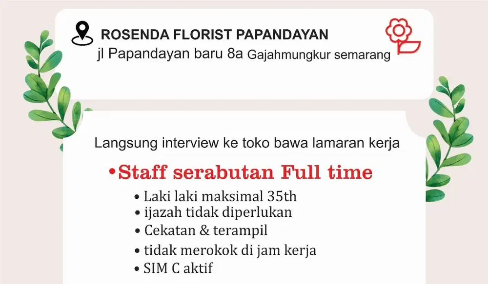 staff serabutan toko bunga