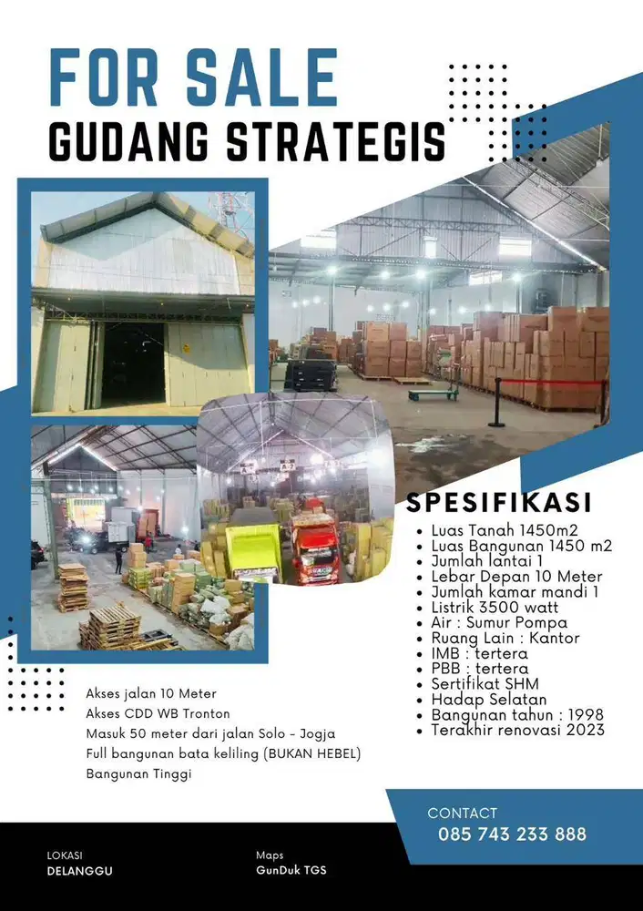 DIJUAL GUDANG STRATEGIS SPEK FUSO-WINGBOX NEGOO!!!