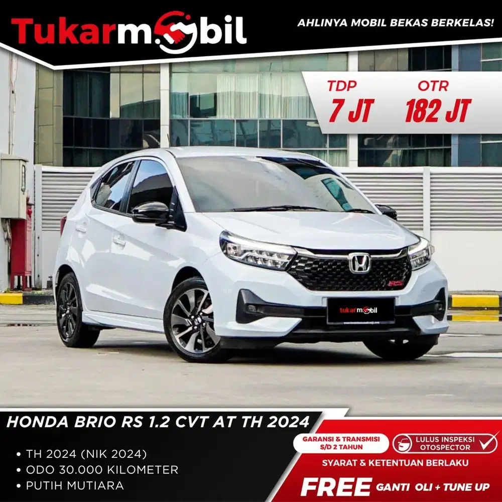 [BERGARANSI] HONDA BRIO RS 1.2 CVT MATIC TAHUN 2024 PUTIH