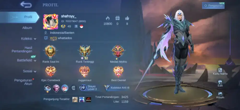 Jual akun ml kolektor ahli 3