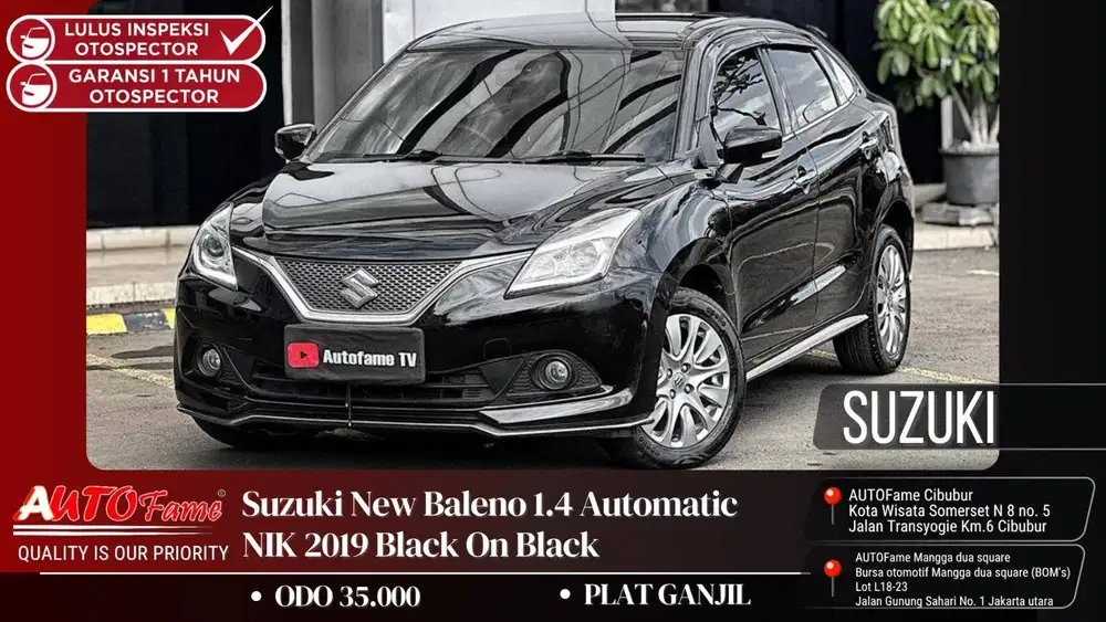 Suzuki New Baleno 1.4 Automatic NIK 2019 Black On Black