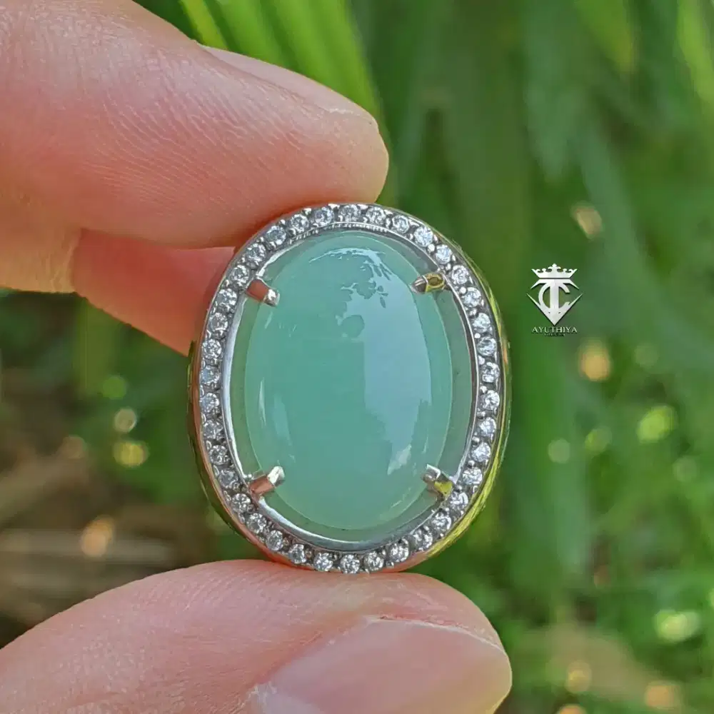 Baru Mulia Natural Apple Green Jadeite Jade Giok Burma Type A 13.22 Ct