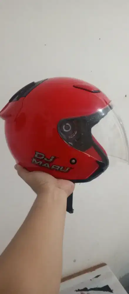 Helm kyt dj maru warna merah ukuran L