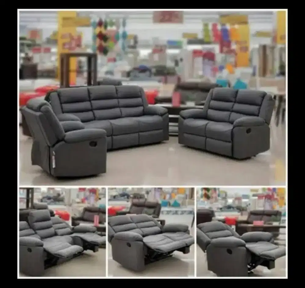 LEXUS SOFA SET RECLINER GREY