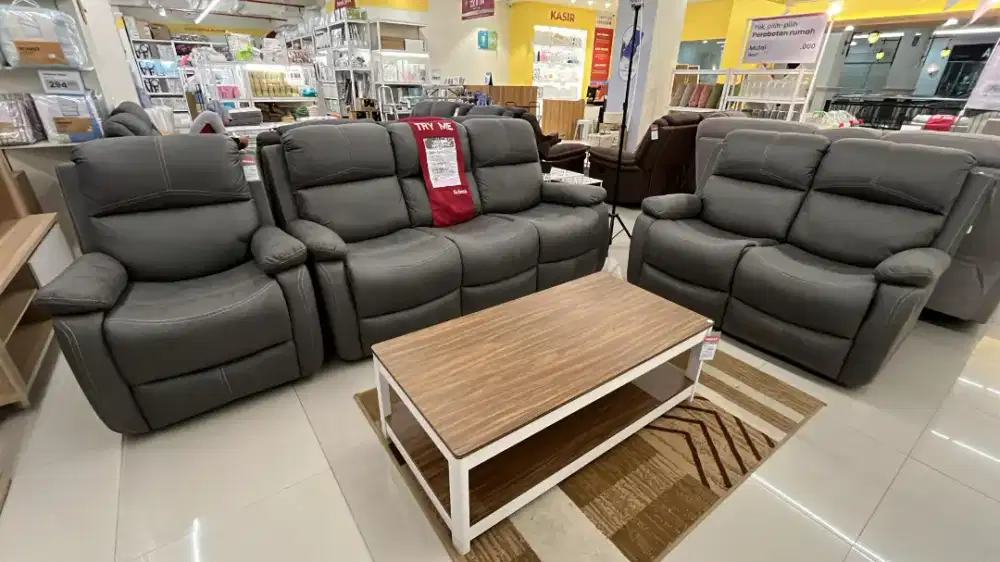 NATHAN SOFA SET RECLINER GREY