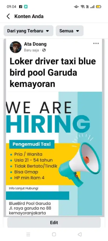 Lowongan driver takso