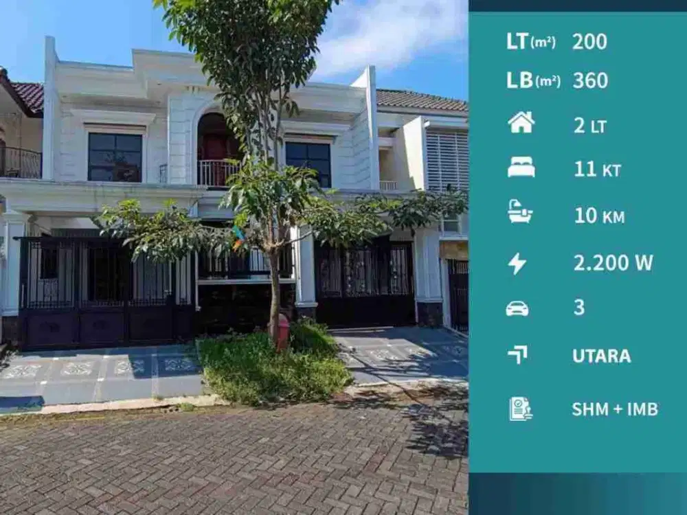 Dijual Miring Rumah Baru Modern Klasik 10 KT di Araya Golf, Malang