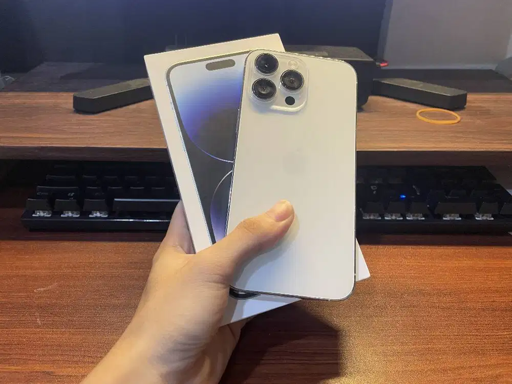 IPHONE 14 PRO MAX SILVER 128 GB RESMI IBOX SECOND