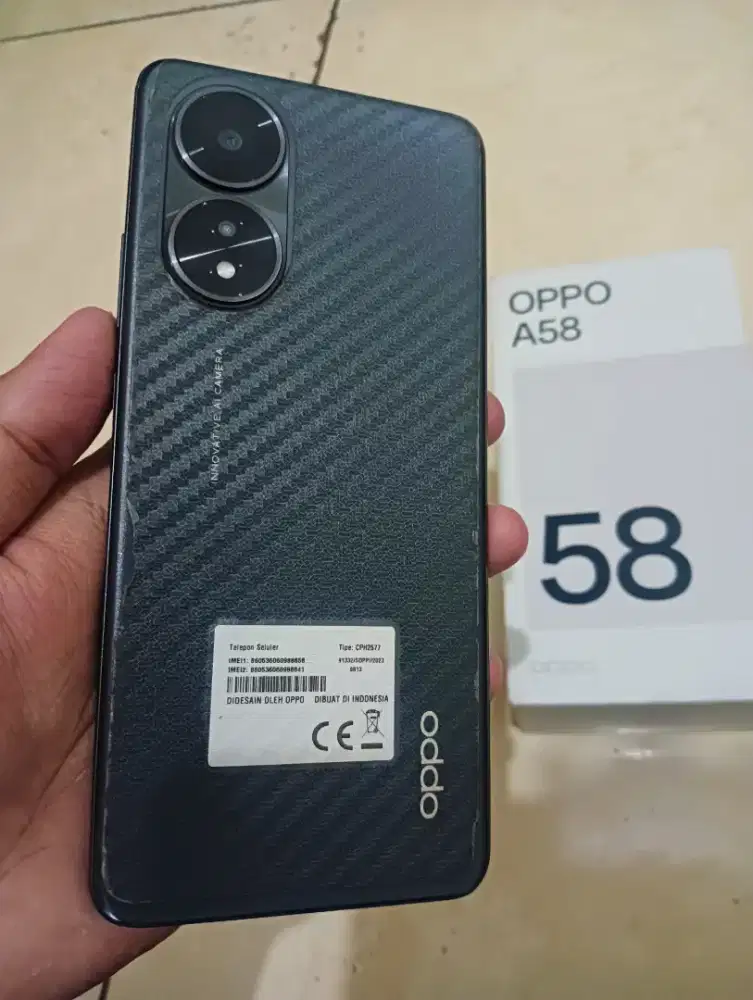 Oppo a58 nfc ram6+6/128 fulset resmi
