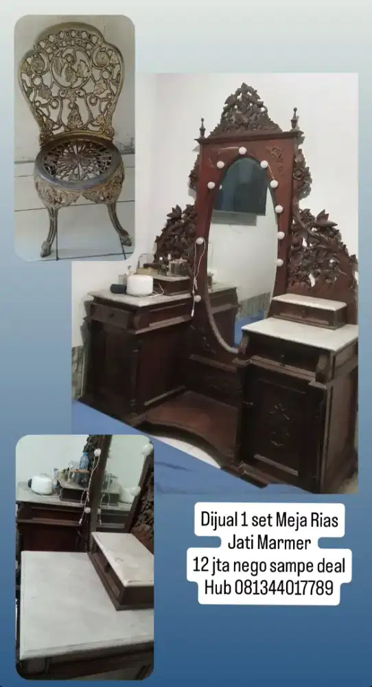 1 set Meja Rias Jati Marmer nego sampe deal.