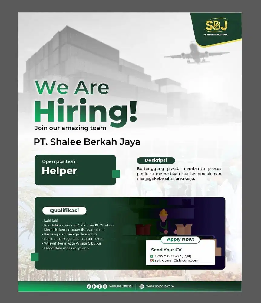 Dibutuhkan helper secepatnya