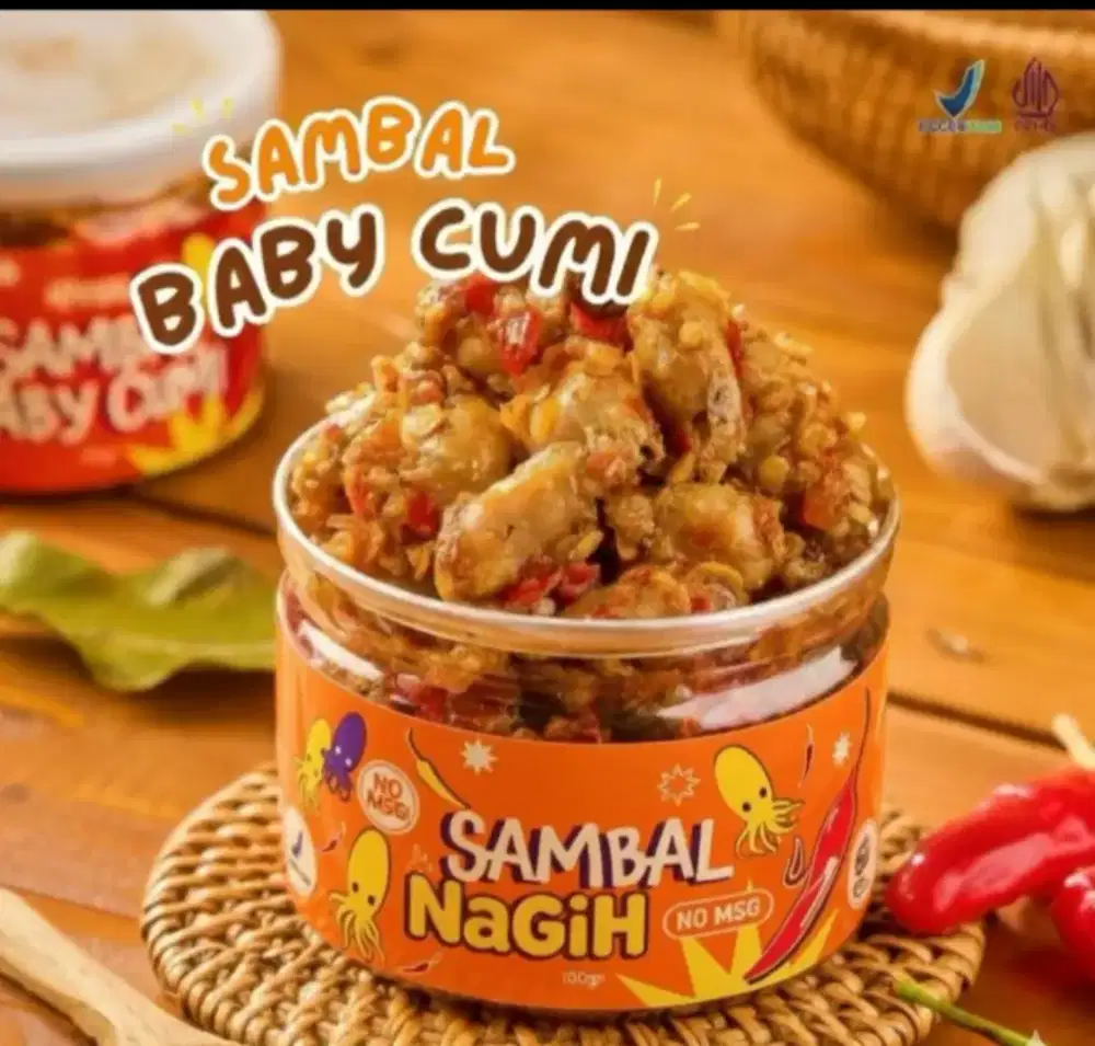 Sambal cumi kemasan toples ukuran 150gr