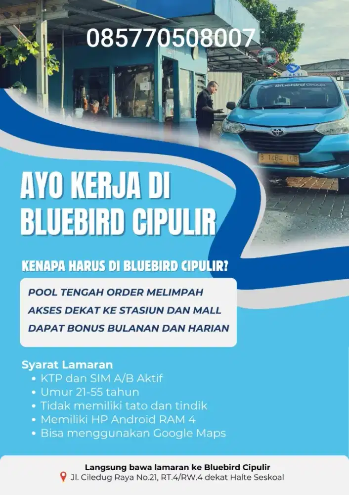 LOWONGAN SUPIR TAKSI BLUE BIRD