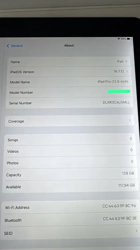 Ipad pro 12.9” WiFi Only