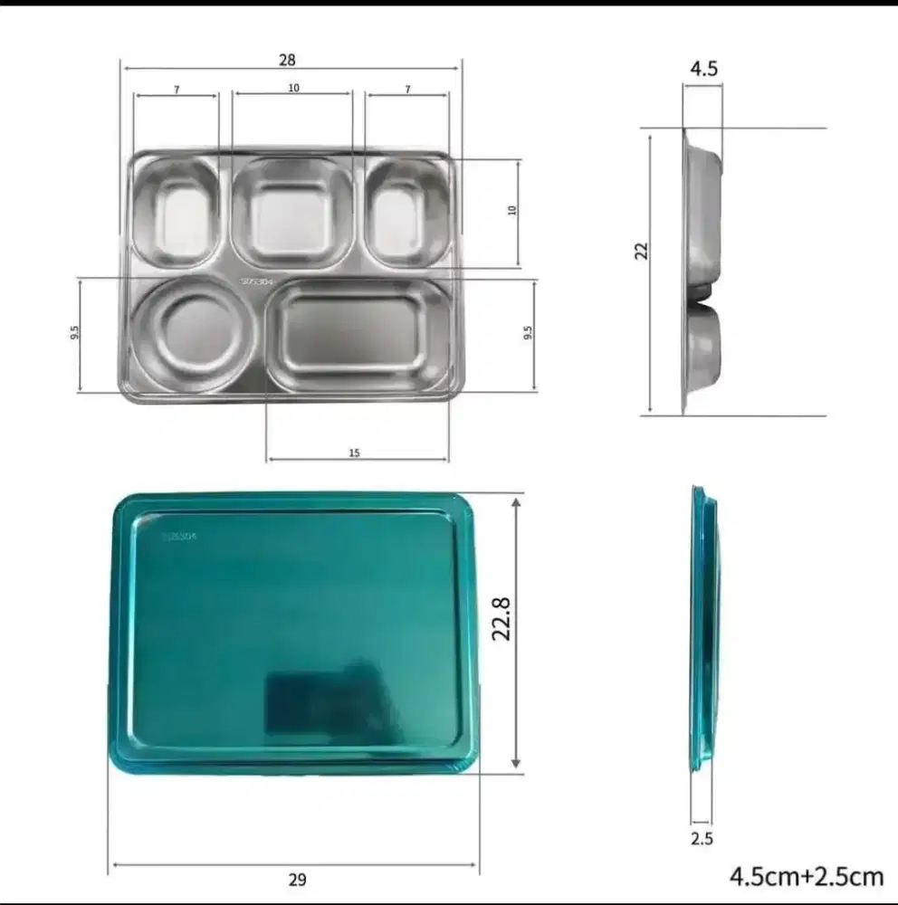 Jual Food Tray Sus 304 T,7cm Import