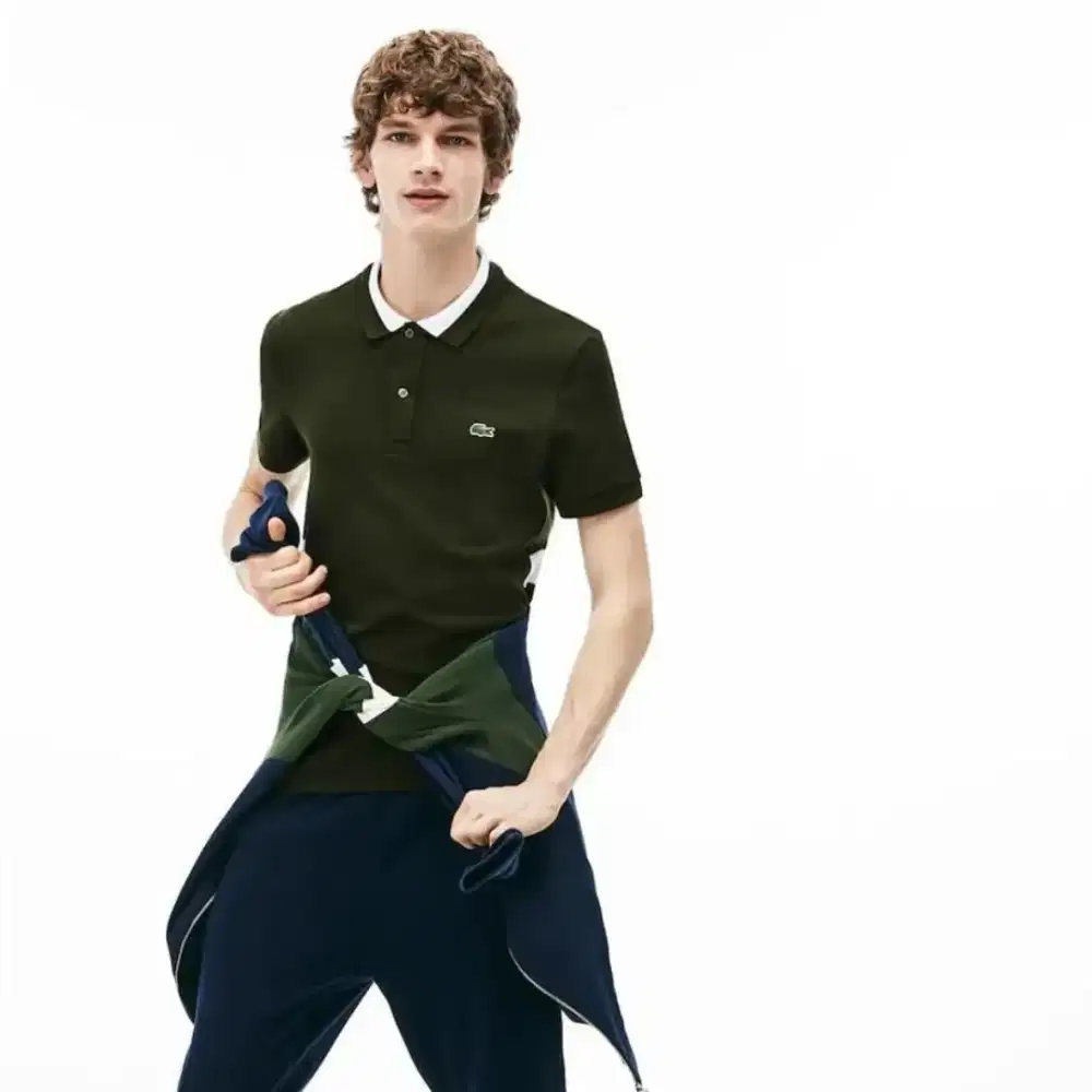 Kaos polo shirt LACOSTE Reguler Fit green colour Size No.7