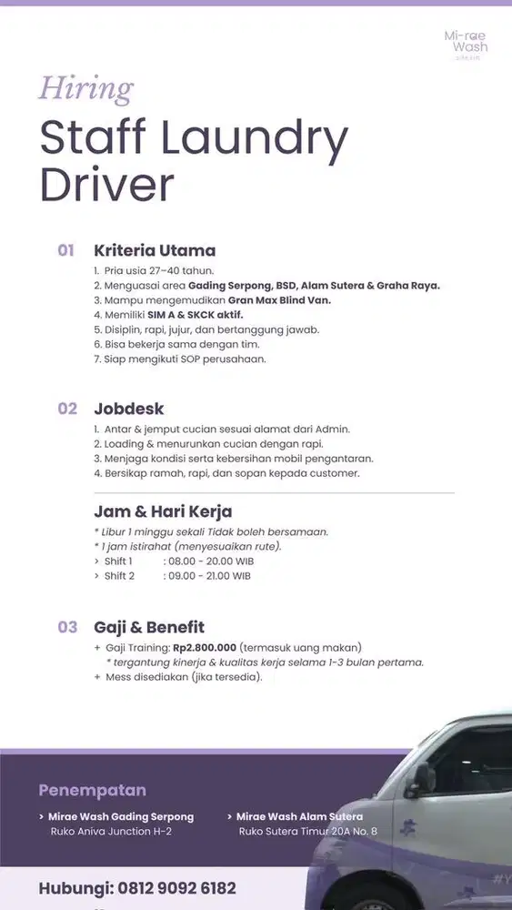 Loker Driver Laundry Premium Blindvan