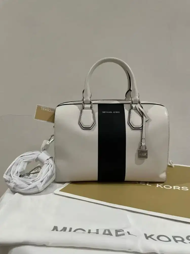 Tas Michael Kors Mercer MD Duffle Leather Center Stripe