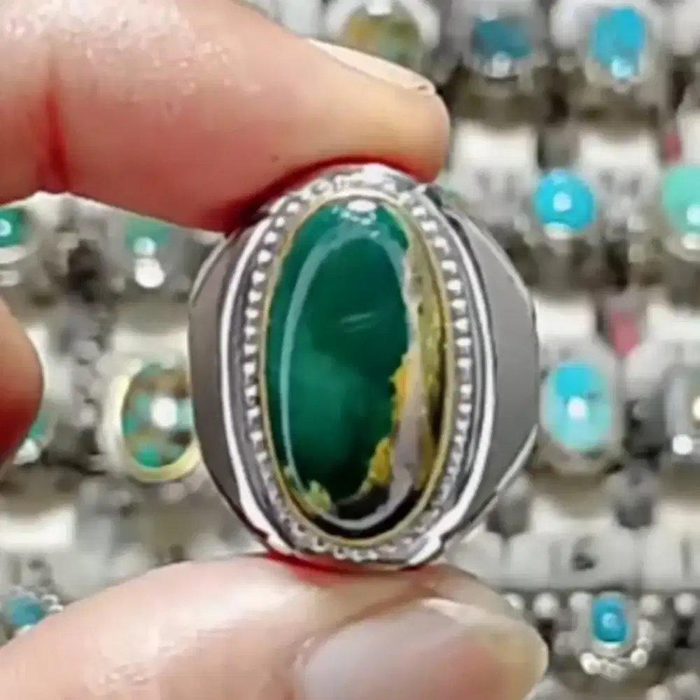 Cincin pirus persia hijau kedondong antik