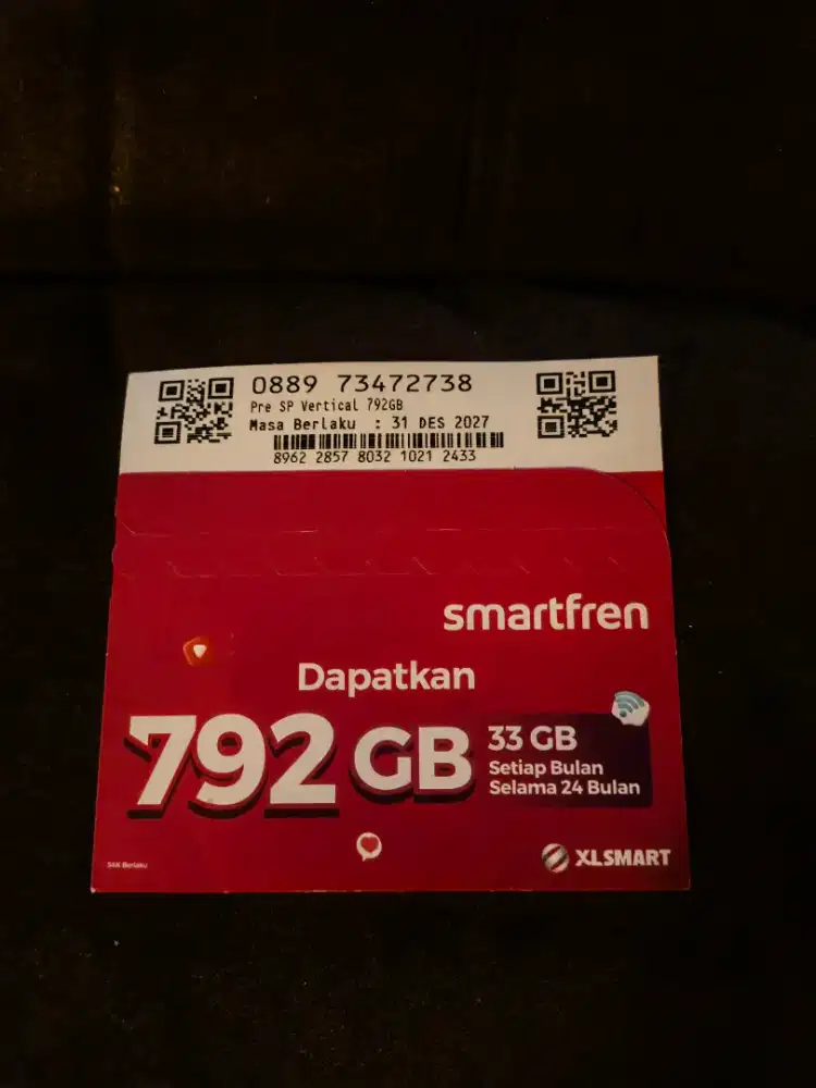 Kartu Perdana SimCard SmartFren 792Gb Selama 24 Bulan Baru Dan Segel