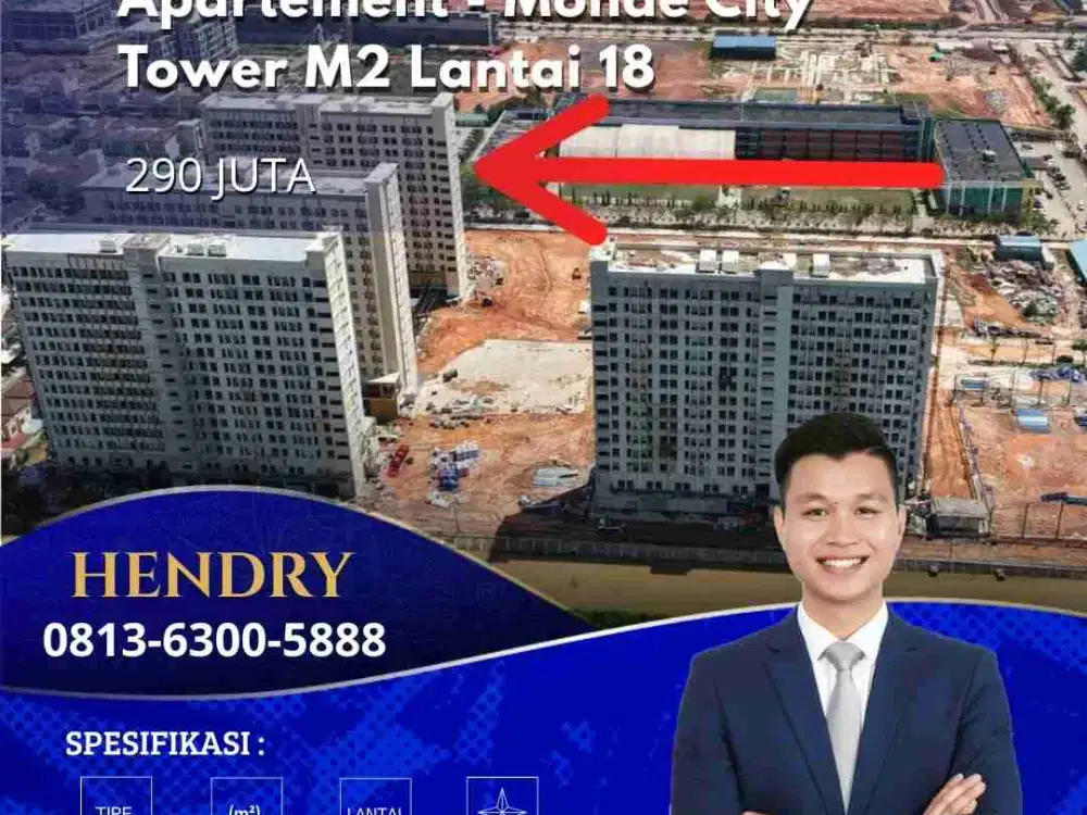 Dijual Cepat Aset Termurah Apartment Monde City Tower M2 Pasir Putih Batam Centre