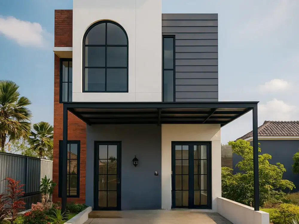 Rumah 2 Lantai Neo Classic Modern di Kota Malang – Desain Elegan, Free Pajak All In + Kanopi, View Pegunungan Sejuk