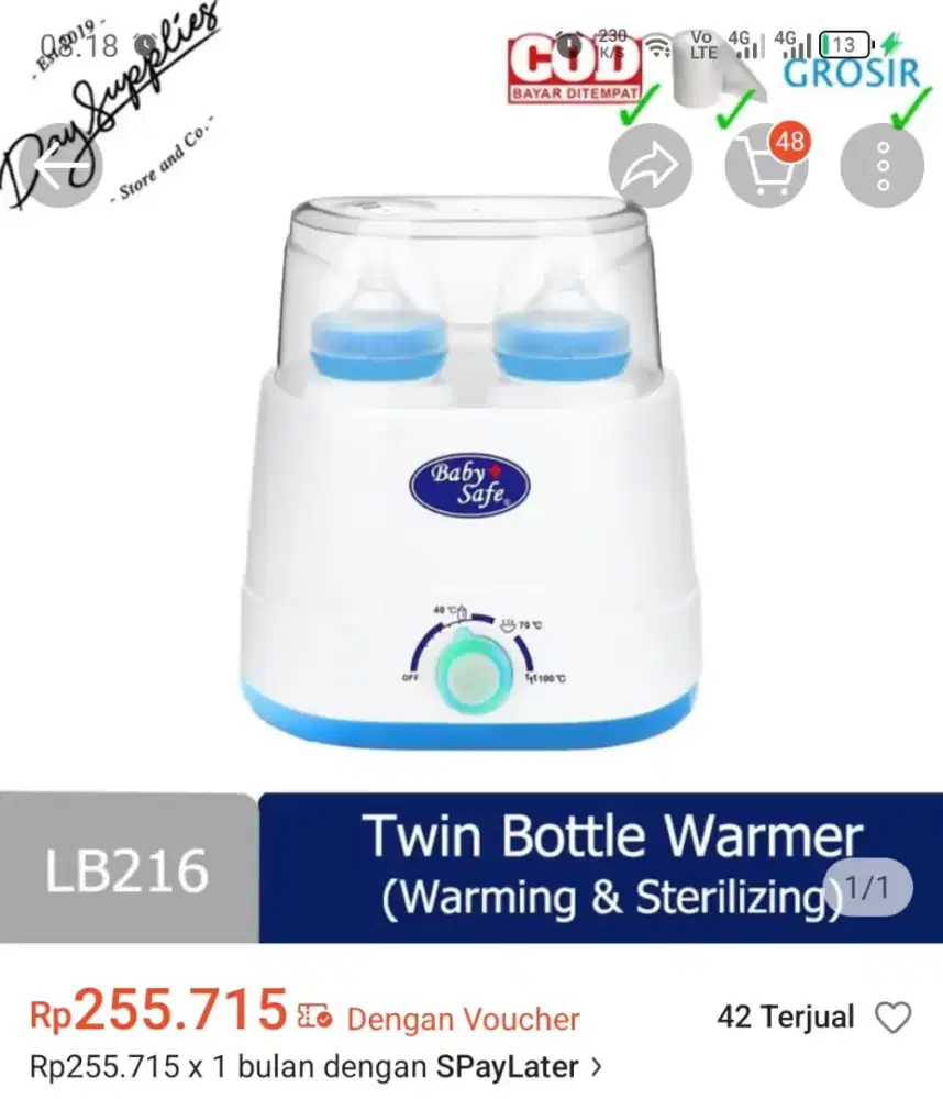 Baby Safe Twin Bottle Warmer (Menghangatkan & Sterilisasi)