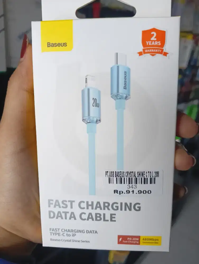 USB BASEUS CRYSTAL L SHINE C TO L 20w | ATLANTIS DAHSYAT