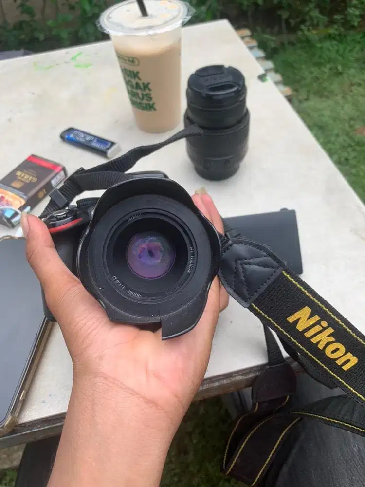 kamera nikon d5100 + lensa fix 50mm