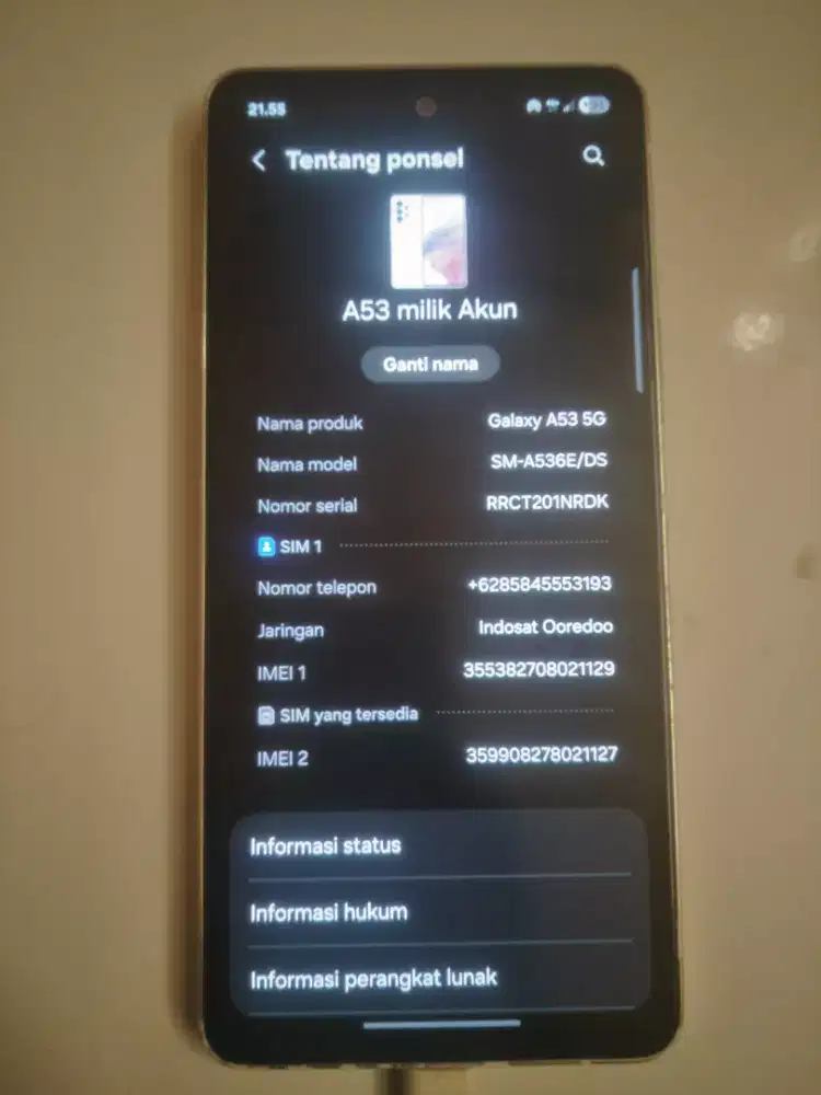 Jual samsung a53 5g 8/256gb normal no minus lecet pemakaian aja