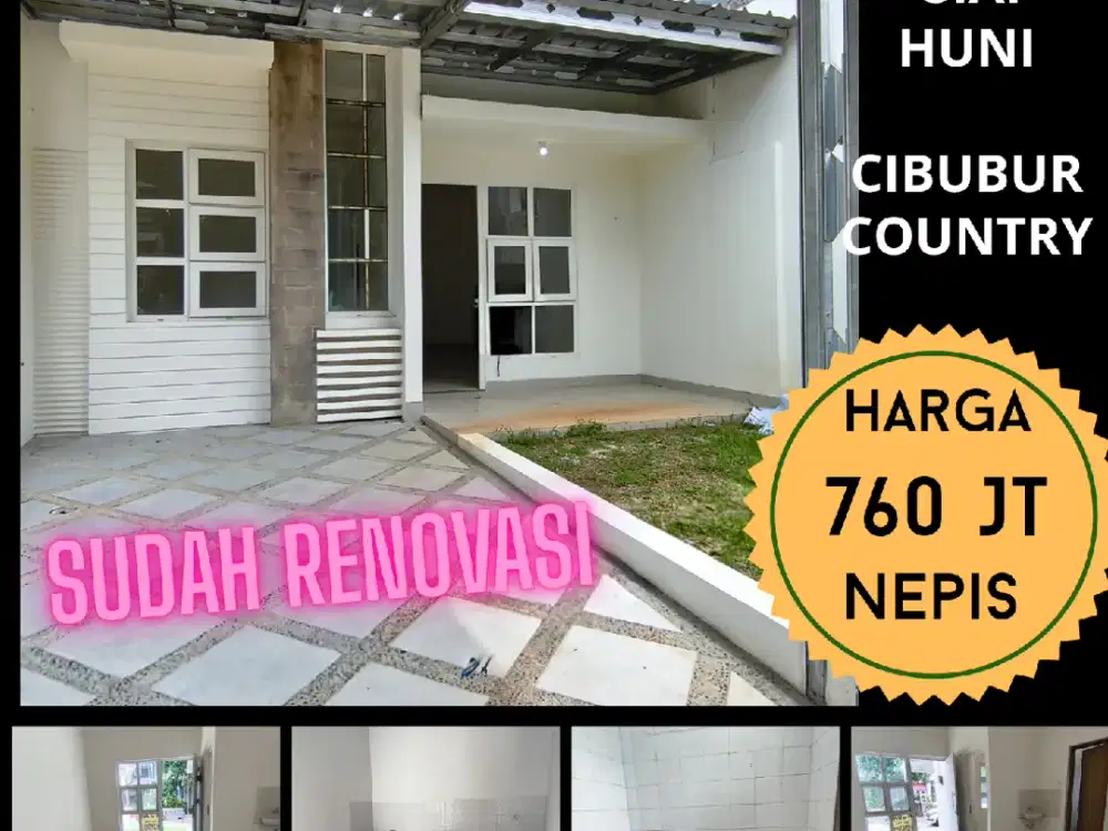 Jual Cepat Harga Dibawah Pasaran Rumah sudah direnovasi siap huni di Cibubur Country