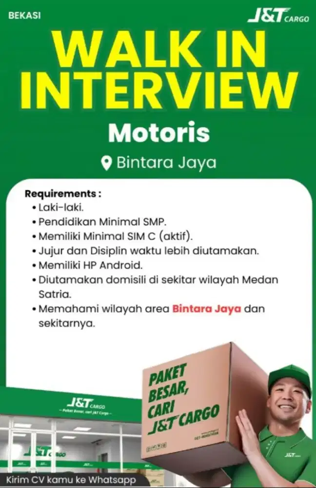 Lowongan kerja kurir motor