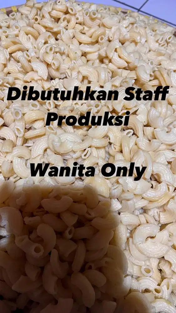 Dibutuhkan staff produksi Wanita