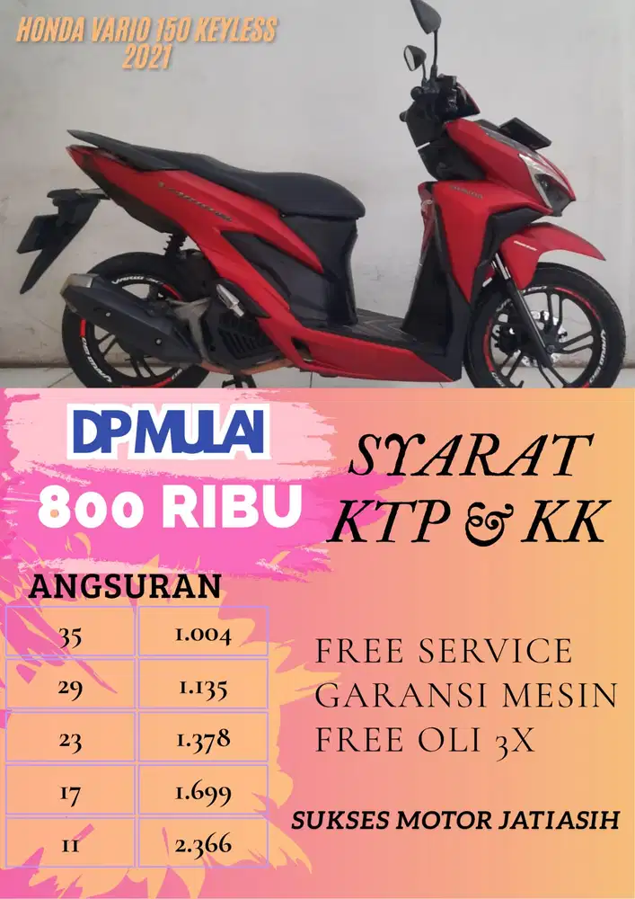 DP MURAH VARIO 150 KEYLESS 2021 BISA CASH/KREDIT MENGGUNAKAN CC