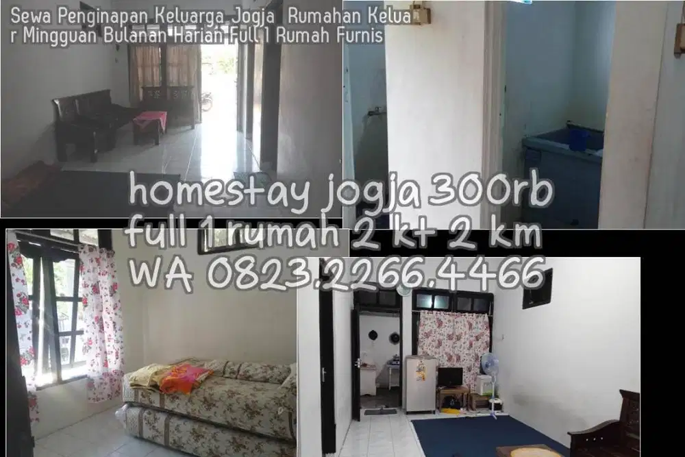 Sewa Penginapan Keluarga Jogja  Rumahan Keluar Mingguan Bulanan Harian