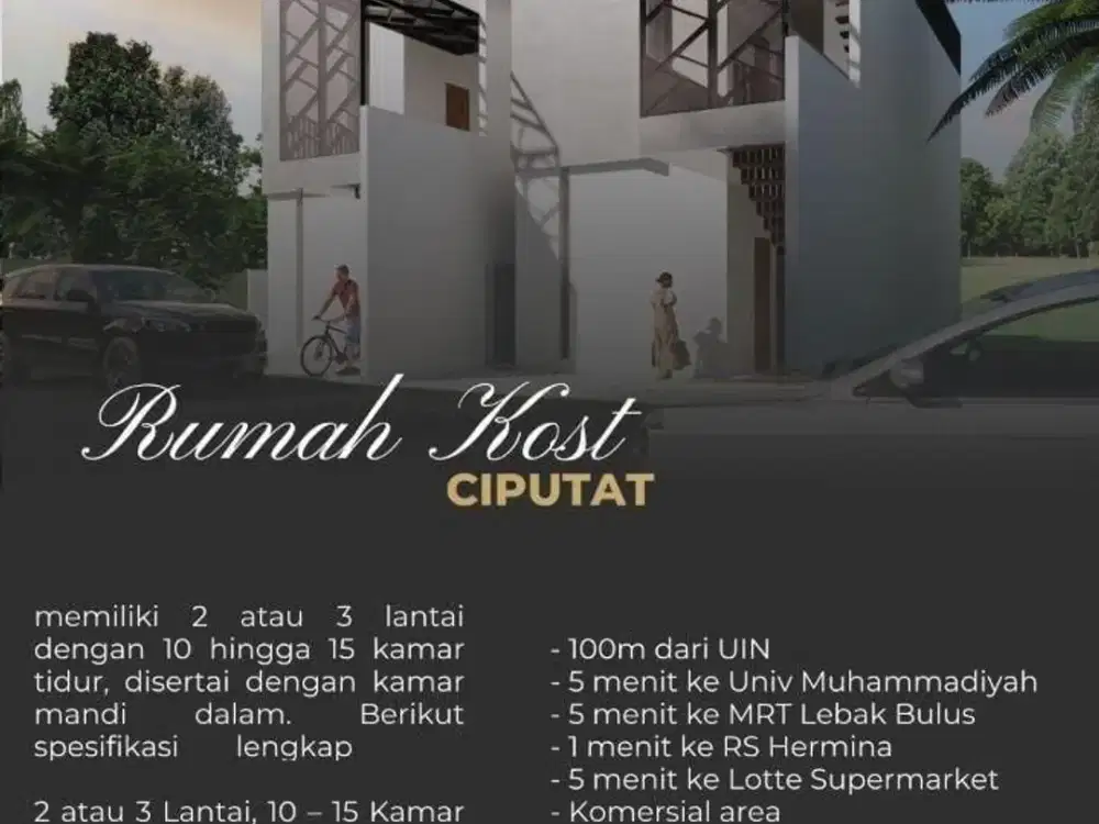 Rumah Kost 10KT 10KM Passive Income Juragan Kos Langsung Cuan Profitable Murah Full Akses Strategis Cirendeu, Ciputat Timur, Tangerang Selatan