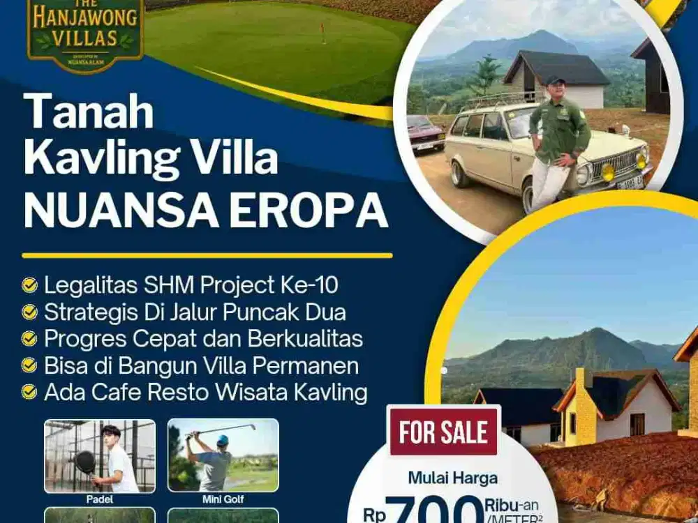 TANAH KAVLING VILLA NUANSA EROPA VIEW PEGUNUNGAN DI KELILINGI WISATA  ALAM BOGOR TIMUR