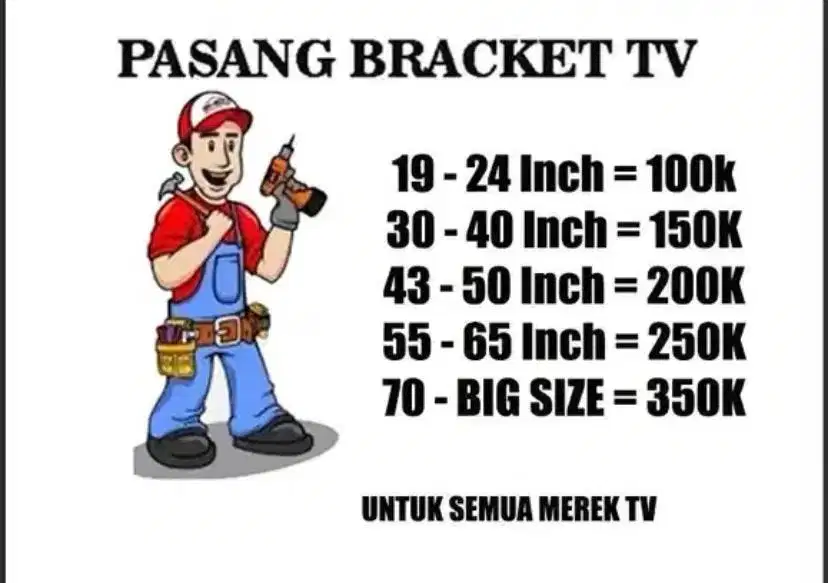 Jasa Instalasi Bracket TV 14-110