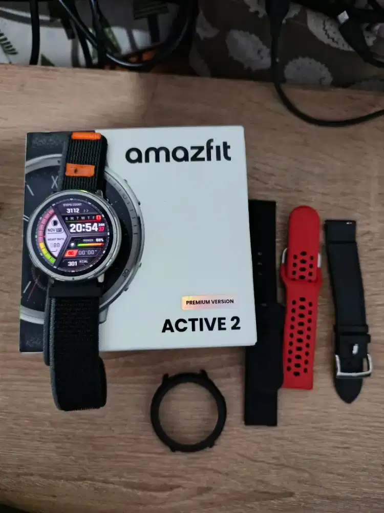 Amazfit Active 2 Premium Version Shappire glass - Leather Strap
