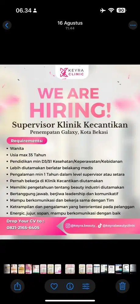 Butuh spv klinik pengalaman minimal 1 th