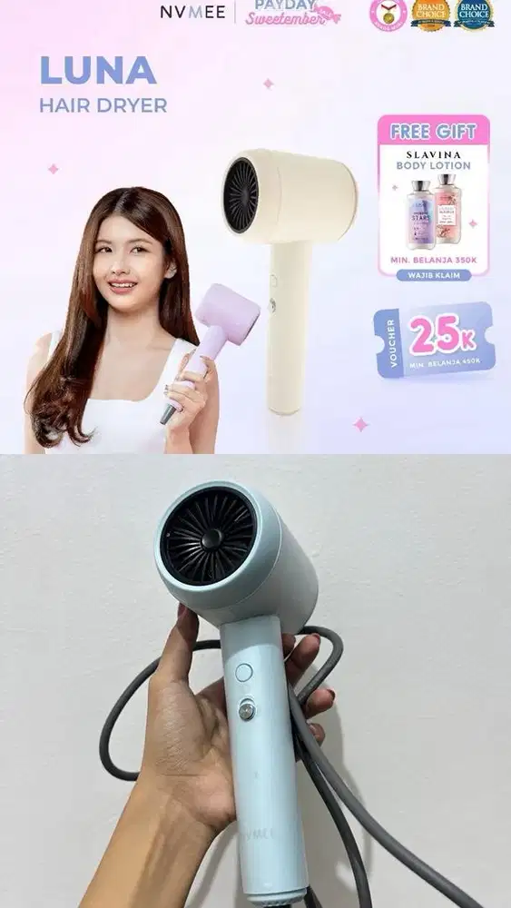Hairdryer Nvmee Likenew nominus lengkap