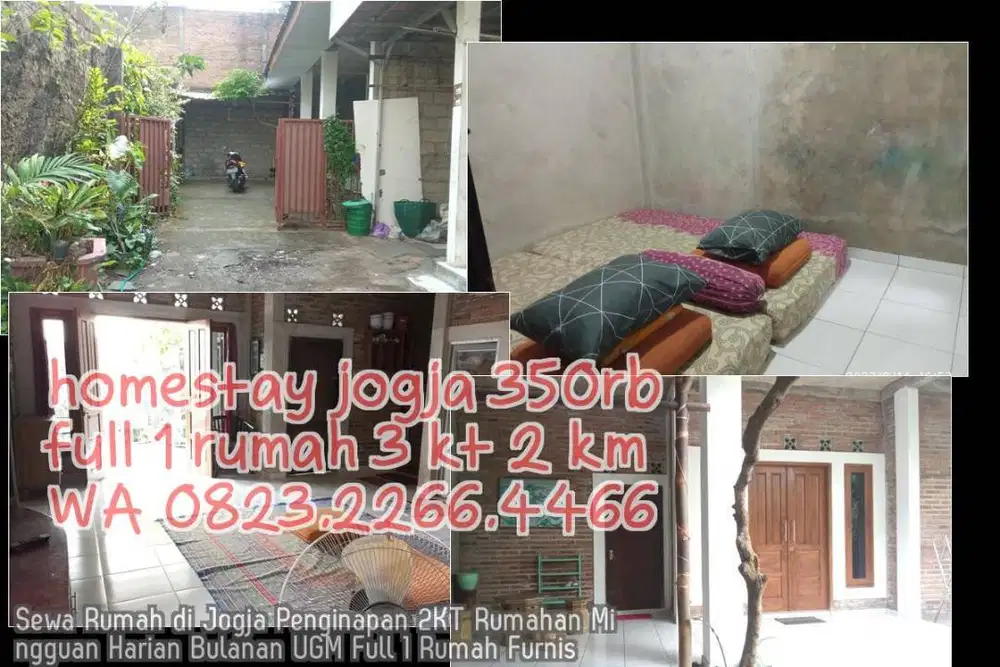 Sewa Rumah di Jogja Penginapan 2KT Rumahan Mingguan Harian Bulanan UGM