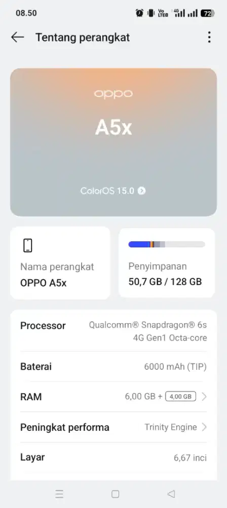 Jual Oppo a5x kumplit