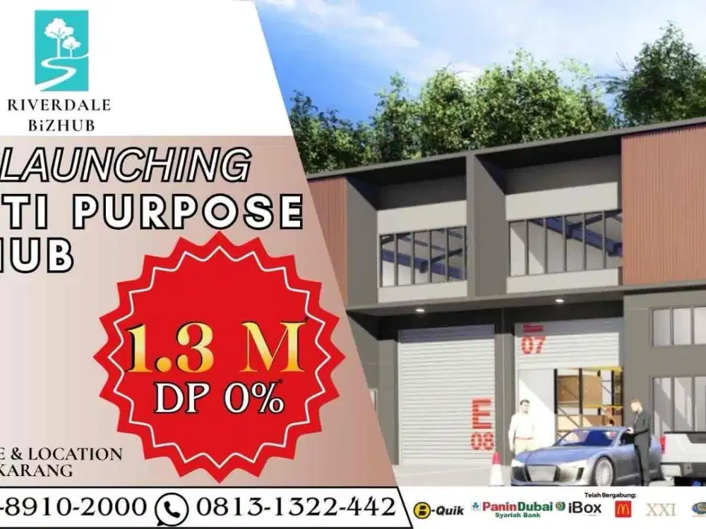Dijual ruko gudang kantor multiguna, Bizhub riverdale cikarang