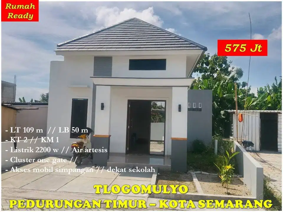 Rumah Baru, ready di Tlogomulyo Pedurungan Kota Semarang (dekat SMP 34