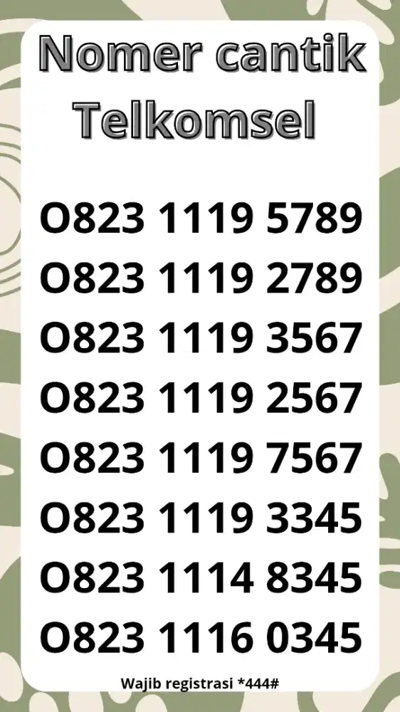 NOMER CANTIK TELKOMSEL ,, HARGA TERJANGKAU
